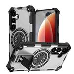 For Samsung Galaxy S24 5G Shockproof Kickstand Metallic Shaft MagSafe Phone Case(Silver)