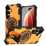 For Samsung Galaxy S24 5G Shockproof Kickstand Metallic Shaft MagSafe Phone Case(Orange)
