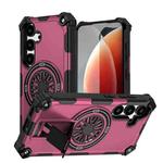 For Samsung Galaxy S24 5G Shockproof Kickstand Metallic Shaft MagSafe Phone Case(Purple)