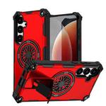 For Samsung Galaxy S24+ 5G Shockproof Kickstand Metallic Shaft MagSafe Phone Case(Red)