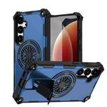 For Samsung Galaxy S24+ 5G Shockproof Kickstand Metallic Shaft MagSafe Phone Case(Blue)