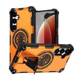 For Samsung Galaxy S24+ 5G Shockproof Kickstand Metallic Shaft MagSafe Phone Case(Orange)