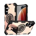 For Samsung Galaxy S24+ 5G Shockproof Kickstand Metallic Shaft MagSafe Phone Case(Rose Gold)