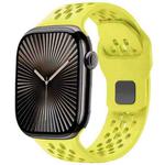For Apple Watch 46mm / 49mm / 45mm / 44mm xDfind Mesh Reverse Buckle Silicone Watch Band(Lime)