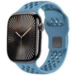 For Apple Watch 42mm / 41mm / 40mm / 38mm xDfind Mesh Reverse Buckle Silicone Watch Band(Premium Blue)