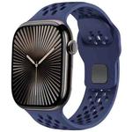 For Apple Watch 42mm / 41mm / 40mm / 38mm xDfind Mesh Reverse Buckle Silicone Watch Band(Navy Blue)