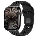 For Apple Watch 42mm / 41mm / 40mm / 38mm xDfind Mesh Reverse Buckle Silicone Watch Band(Black)