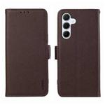For Samsung Galaxy A17 5G ABEEL Side-Magnetic Litchi Pattern Leather RFID Phone Case(Brown)
