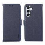 For Samsung Galaxy A17 5G ABEEL Side-Magnetic Litchi Pattern Leather RFID Phone Case(Blue)
