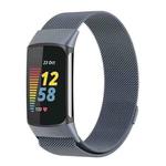 For Fitbit Charge 6 / 5 xDfind Milanese Magnetic Metal Watch Band, Size:S(Grey)