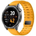 22mm Universal Shark Magnetic Breathable Silicone Watch Band(Yellow)