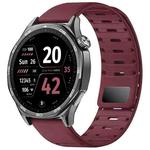 22mm Universal Shark Magnetic Breathable Silicone Watch Band(Wine Red)
