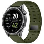 22mm Universal Shark Magnetic Breathable Silicone Watch Band(Army Green)