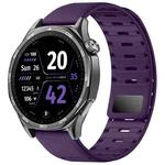 22mm Universal Shark Magnetic Breathable Silicone Watch Band(Plum Purple)