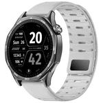 22mm Universal Shark Magnetic Breathable Silicone Watch Band(Light Grey)