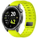 22mm Universal Shark Magnetic Breathable Silicone Watch Band(Fluorescent Green)