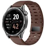 22mm Universal Shark Magnetic Breathable Silicone Watch Band(Brown)