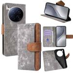 For Tecno Camon 40 Premier 5G Color Stitching Skin Feel Leather RFID Blocking Phone Case(Grey)