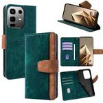 For Infinix Note 50 4G Color Stitching Skin Feel Leather RFID Blocking Phone Case(Green)