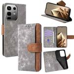 For Infinix Note 50 4G Color Stitching Skin Feel Leather RFID Blocking Phone Case(Grey)