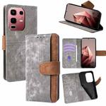 For Infinix Note 50s 5G Color Stitching Skin Feel Leather RFID Blocking Phone Case(Grey)