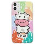 For iPhone 11 Pro Graffiti Animal Pattern Shockproof TPU Protective Case(Cow)
