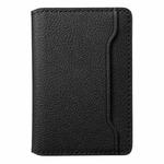 V02 Little Cow Texture Back-attached NN Card Bag(Black)