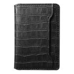 V03 Alligator Texture Back-attached NN Card Bag(Black)