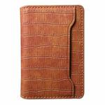 V03 Alligator Texture Back-attached NN Card Bag(Mocha Brown)