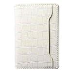 V03 Alligator Texture Back-attached NN Card Bag(Pearl White)