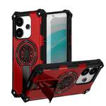 For Redmi Note 14 4G 163.25mm Shockproof Kickstand Metallic Shaft MagSafe Phone Case(Red)