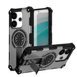 For Redmi Note 14 4G 163.25mm Shockproof Kickstand Metallic Shaft MagSafe Phone Case(Silver)