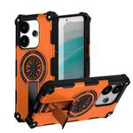 For Redmi Note 14 4G 163.25mm Shockproof Kickstand Metallic Shaft MagSafe Phone Case(Orange)