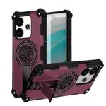 For Redmi Note 14 4G 163.25mm Shockproof Kickstand Metallic Shaft MagSafe Phone Case(Purple)