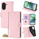 For Redmi A5 4G 171.7mm Crossbody Chain Leather Phone Case(Pink)