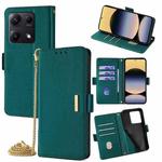 For Redmi Note 14S 4G Crossbody Chain Leather Phone Case(Green)