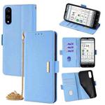 For Kyocera Basio Active3 Crossbody Chain Leather Phone Case(Blue)