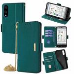 For Kyocera Basio Active3 Crossbody Chain Leather Phone Case(Green)