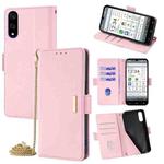 For Kyocera Basio Active3 Crossbody Chain Leather Phone Case(Pink)