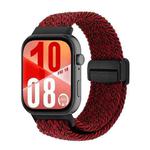 For Huawei Watch Fit 4 / Fit 4 Pro / Fit 3 Magnetic Buckle Loop Woven Watch Band(Black Silt Red)