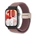 For Huawei Watch Fit 4 / Fit 4 Pro / Fit 3 Magnetic Buckle Loop Woven Watch Band(Smoke Purple)