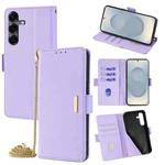 For Samsung Galaxy S25 5G Crossbody Chain Leather Phone Case(Purple)