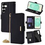 For Samsung Galaxy S25+ 5G Crossbody Chain Leather Phone Case(Black)