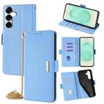 For Samsung Galaxy S25+ 5G Crossbody Chain Leather Phone Case(Blue)