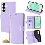 For Samsung Galaxy S25+ 5G Crossbody Chain Leather Phone Case(Purple)