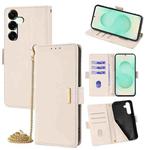 For Samsung Galaxy S25+ 5G Crossbody Chain Leather Phone Case(White)