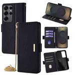 For Samsung Galaxy S25 Ultra 5G Crossbody Chain Leather Phone Case(Black)