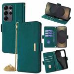 For Samsung Galaxy S25 Ultra 5G Crossbody Chain Leather Phone Case(Green)