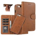 For iPhone 6 KLT888-2 Retro 2 in 1 Detachable Magnetic Horizontal Flip TPU + PU Leather Case with Holder & Card Slots & Photo Frame & Wallet(Brown)