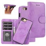 For iPhone SE 2022 / SE 2020 / 8 / 7 KLT888-2 Retro 2 in 1 Detachable Magnetic Horizontal Flip TPU + PU Leather Case with Holder & Card Slots & Photo Frame & Wallet(Purple)